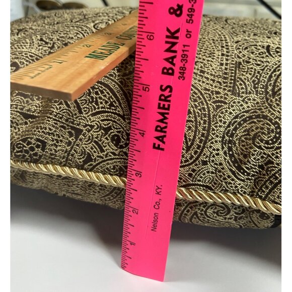 Decorative Rectangular Paisley Accent Pillow With Gold Rope Trim - Picture 7 of 7